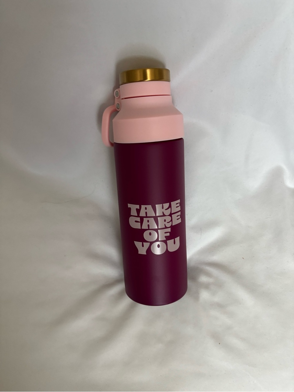 Tabitha Two-Tone Pink & Maroon Insulated Water Bottle